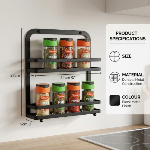 Apollo Flat Iron 2 Tier Spice Rack 2
