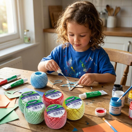 Assorted Polystyrene Twine Thread Balls - Small 10 Pack Multi Colour Craft Balls for Arts Crafts and Decorations 1