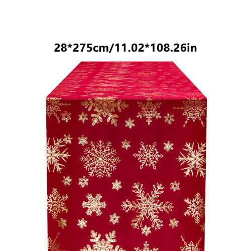 Weihnachtstischläufer aus Samt-Polyester mit Schneeflockenmuster 2