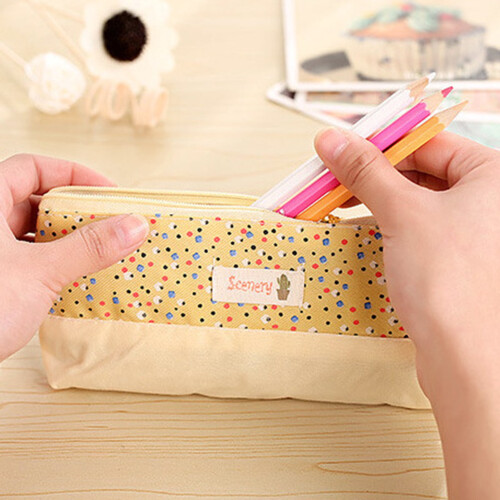Floral Print Pencil Case Dust-Proof Portable 1 Pack 2