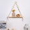 Hariumiu Tapestry Rack Μποέμικο Στυλ Ξύλινο Ράφι Τοίχου με Χάντρες Ρουστίκ Πλωτό Ράφι για 3