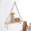 Hariumiu Tapestry Rack Μποέμικο Στυλ Ξύλινο Ράφι Τοίχου με Χάντρες Ρουστίκ Πλωτό Ράφι για 4
