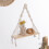 Hariumiu Tapestry Rack Μποέμικο Στυλ Ξύλινο Ράφι Τοίχου με Χάντρες Ρουστίκ Πλωτό Ράφι για 5
