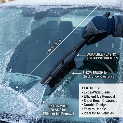 Long Handle Ice Scraper Windscreen Frost Window Snow Car Van De Icer Windshield 2