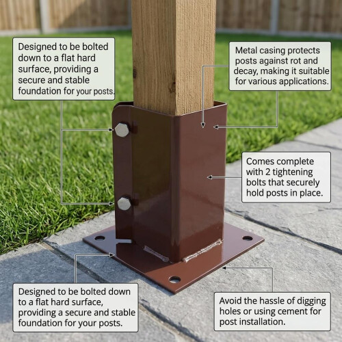 Bolt Down Post Support 7.5 x 7.5cm 1