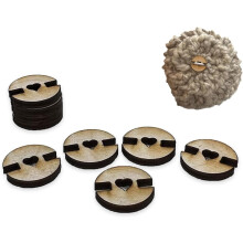 Wood Pom Poms for Hats 20 pcs