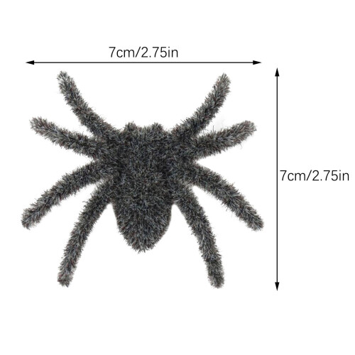 Flocked Spider Ornament Halloween Decor Silver 1