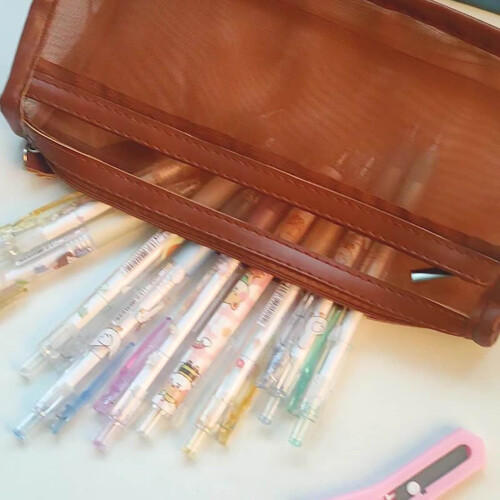 Mesh pencil case with zipper, stationery storage pouch 2