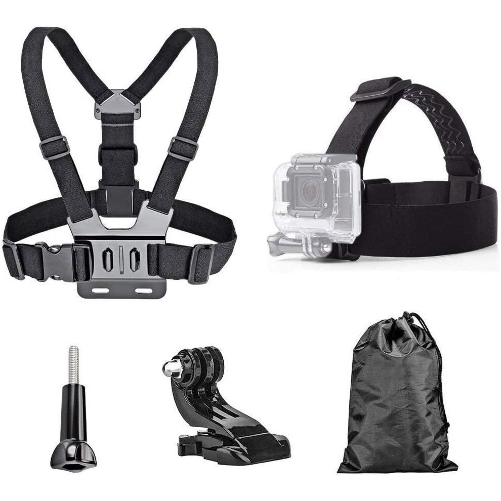 Action Camera Head Strap Chest Mount With Pouch For Gopro 9336866899153