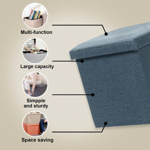 Pouf de rangement pliable 76x38cm pour salon 1
