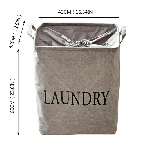 VOSS laundry basket grey square waterproof 1 pack
