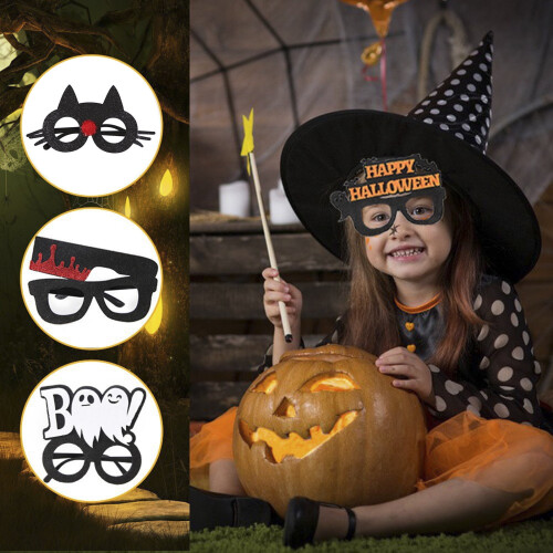 Halloween pumpkin ghost glasses kids party props 1