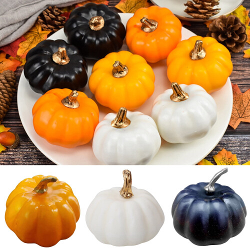 Artificial Pumpkins Foam Fall Decor Pink 12 Pcs 2