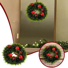Christmas wreath rattan flower pendant 12 cm