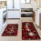 Christmas kitchen area rug set washable 2 pieces 8