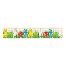 Easter table runner vintage bunny egg print linen 1 piece