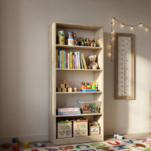 (Sonoma) 5 Tier Bookcase - Tall Freestanding Wooden Bookshelf for Living Room, Study & Bedroom (80 cm W x 30 cm D x 182 cm H)