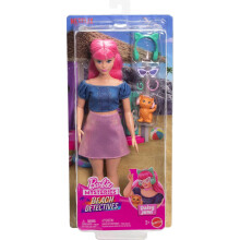 Barbie Mysteries: Beach Detectives Daisy Doll Wearing Signature Removeable Outfit with Storytelling Accessories, Including Pet Kitten