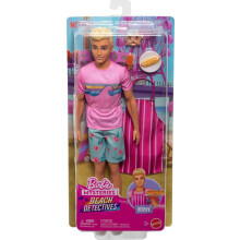 Barbie Mysteries: Beach Detectives Ken Doll Wearing Removeable Signature Outfit with Storytelling Accessories, Including Apron & Snacks