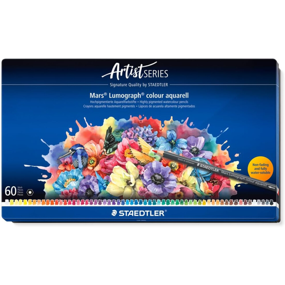 Staedtler Colour Aquarell Watercolour Pencils Tin Of 60