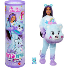 Barbie Cutie Reveal Care Bears Doll & Accessories, Series 2 Dream Bright Bear with 10 Surprises Including Color Change & Mini Bear