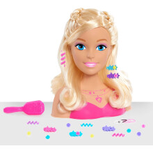 Barbie Fashionistas 8-Inch Styling Head, Blonde, 20 Pieces Include Hair Styling Accessories, Kids Toys for Ages 3 Up by Just Play