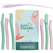 Love Cocobo, Dermaplaning Blades for Face, Eco Wheat Straw Eyebrow Razor, Face Razors for Women, Facial Hair Remover for Women, Peach Fuzz Remover