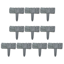Garden Edging Border Faux Stone Grey 10 pcs