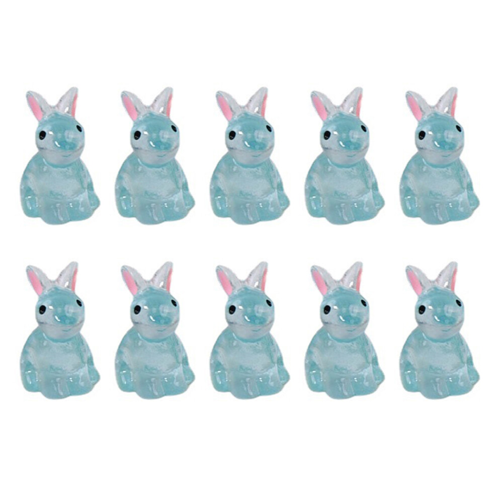 Luminous Bunny Resin Ornament 10 Pcs Blue 9178400346880