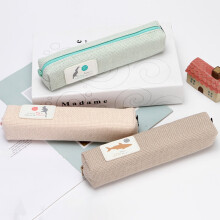 Hariumiu pencil case cotton linen large capacity dust-proof