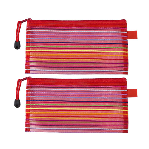 Hariumiu pencil case colorful mesh pouch 2 pcs 1