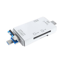 Cititor de carduri USB de tip C 6 în 1 Zeceouar, compatibil cu USB-A, USB 2.0, OTG, smartphone, PC, cameră digitală
