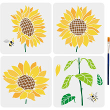 Sunflower Stencil Template Set 4 pcs 12.421.7 inch