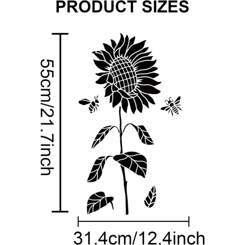 Sunflower Stencil Template Set 4 pcs 12.421.7 inch 2
