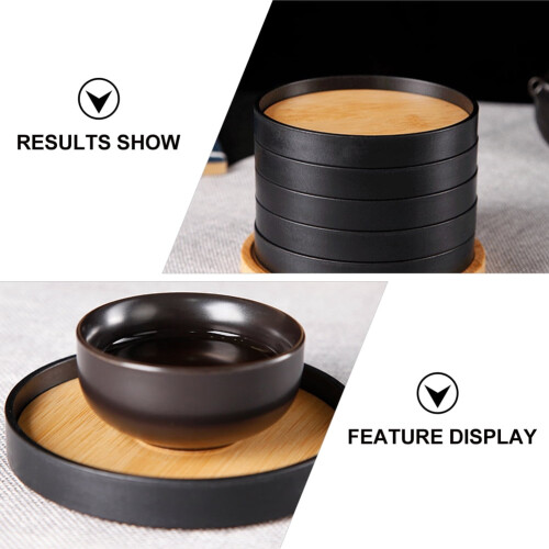 Heat Insulation Pad Bamboo Round Tray 6 Pcs 1
