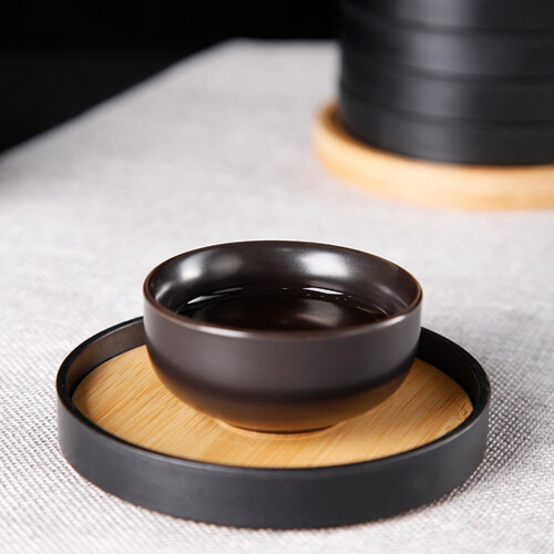 Heat Insulation Pad Bamboo Round Tray 6 Pcs 2
