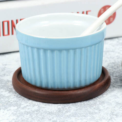 Wooden Drink Coasters Bamboo Round 4 pcs 1