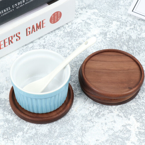 Wooden Drink Coasters Bamboo Round 4 pcs 2