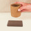 Glass coaster rustic wooden square 4 pcs 6