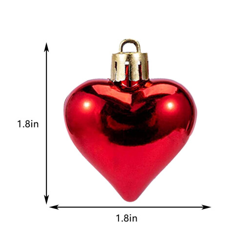 Heart-Shaped Ornaments Red Pink Silver Glitter 36 Pcs 2