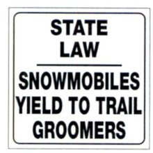 Voss reflective trail sign Snowmobiles Yield 12x12 in