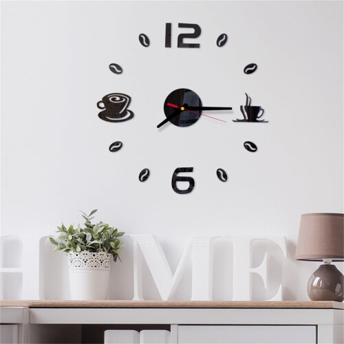 3D Roman numeral acrylic mirror wall clock sticker 2