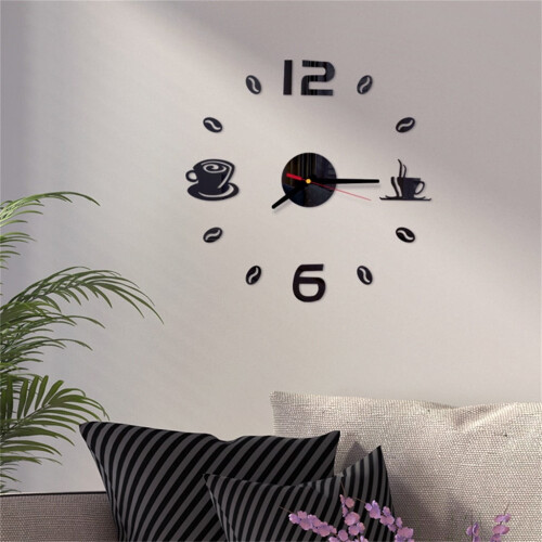3D Roman numeral acrylic mirror wall clock sticker 1