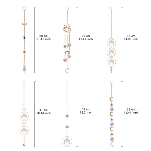 Metallic Star Moon Sun Wind Chime Home Decor 1 Piece 2