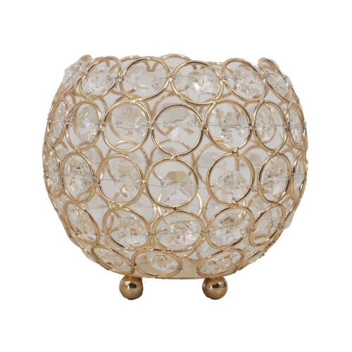 Decorative candle holder with inlaid rhinestones 1