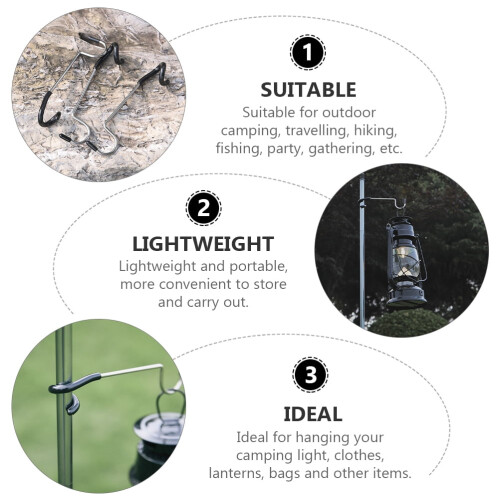 Stainless Steel Camping Tent Hooks 2 pcs 1