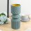 Freestanding cylindrical plastic vase for table decoration, 7