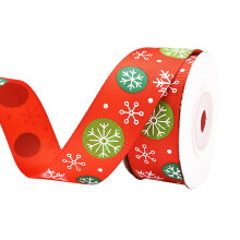 Christmas ribbon snowflake shimmer 2.5 cm