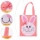 Easter Bunny Tote Bag Canvas with Handles Large 4