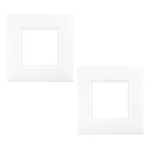 2 White Single Switch Surround Square Finger Plate For 1 Gang
